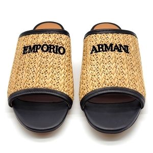 SOLD - EMPORIO ARMANI Rafia Slides - Women's 8